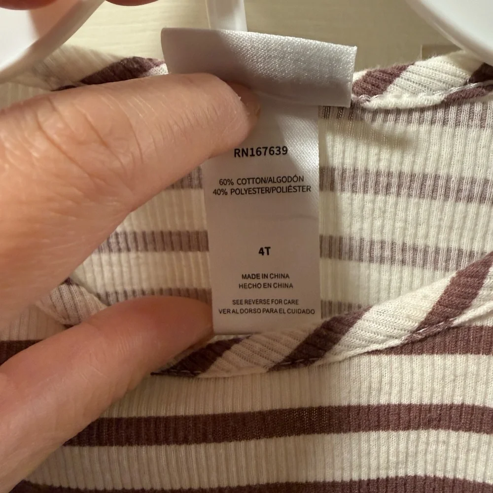 Nicole Miller Toddler Girls Brown and Cream Striped Set